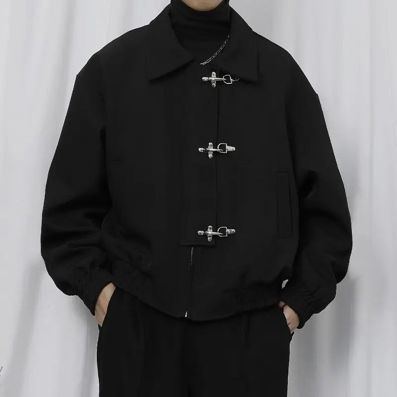 Black Korean Style Minimal Jacket