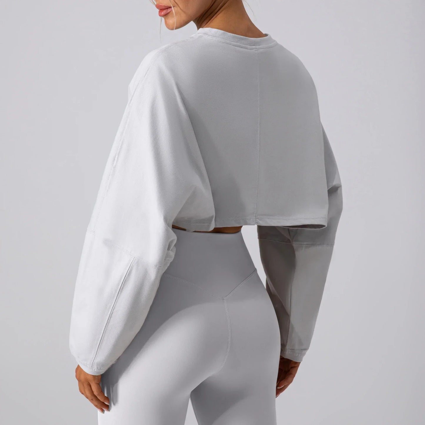 Basic Long Sleeve Sports Crop T-Shirt