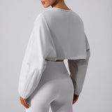 Basic Long Sleeve Sports Crop T-Shirt