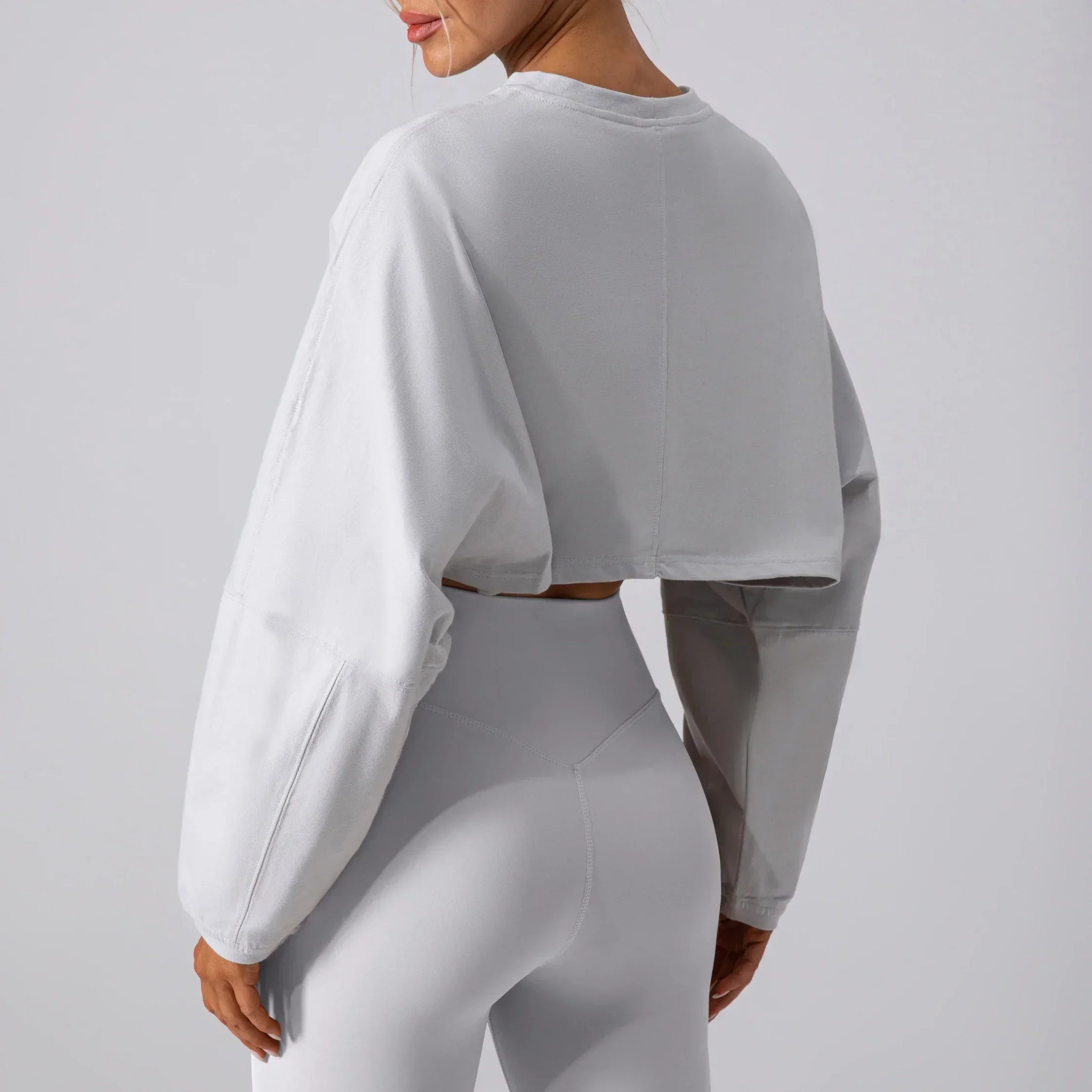 Basic Long Sleeve Sports Crop T-Shirt