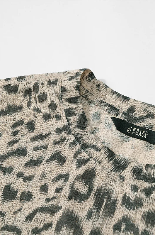 Women's Leopard Print Oversized T-shirt