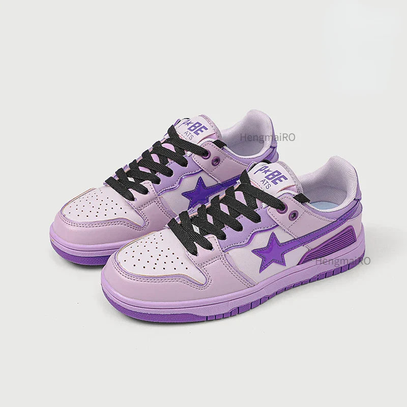 School Retro Multicolor Star Sneakers for Couples