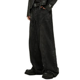 Black Grunge Wide Leg Jeans