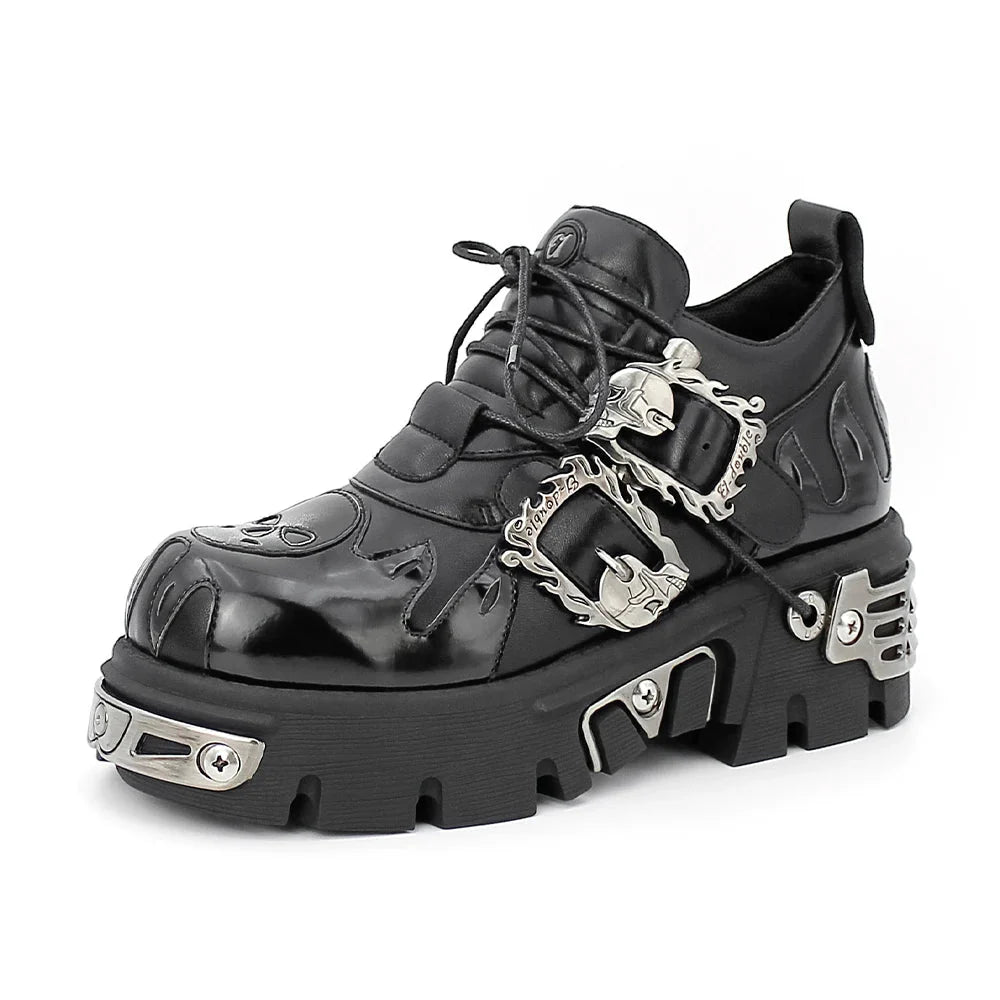 Vintage Dark Punk Lederschuhe
