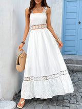 Lace Summer White Boho Maxi Dress