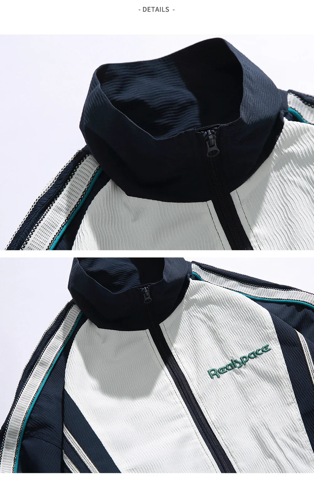 Lightweight Blue Patchwork Windbreaker Jacket