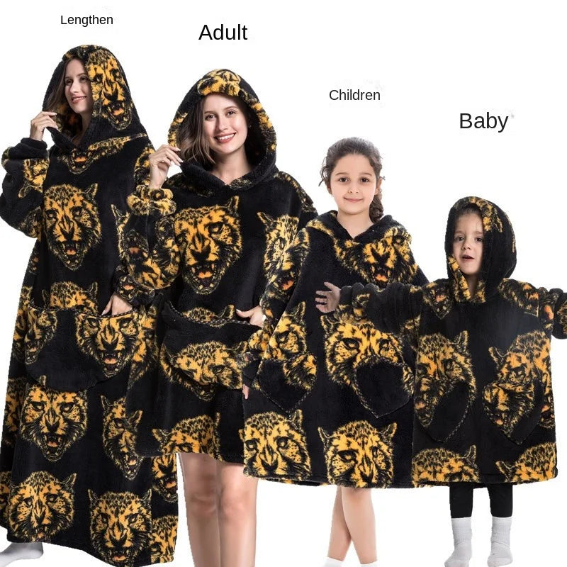 Family Oversize Sherpa Blanket Hoodie