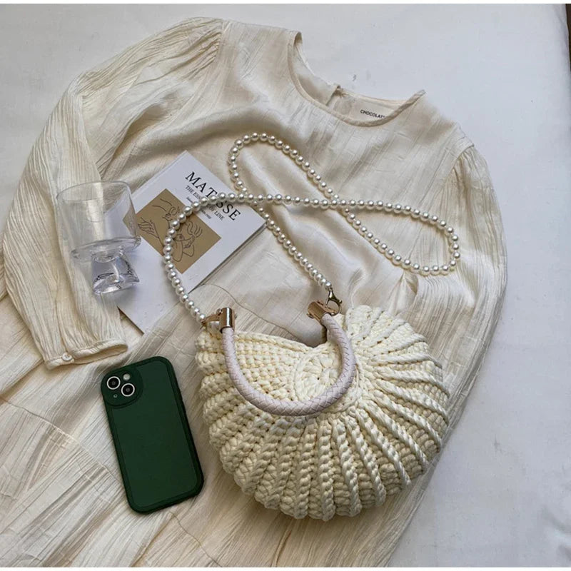 Handmade Shell Knitted Crochet Crossbody Shoulder Bag