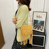 Women Crochet Tassel Beach Bag