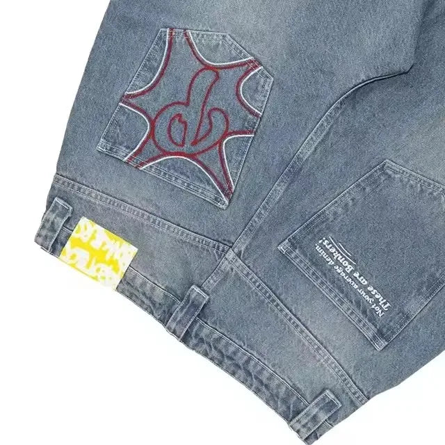 Embroidered Y2K Baggy Jeans