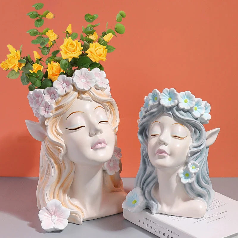 Angel Human Head Vintage Vase
