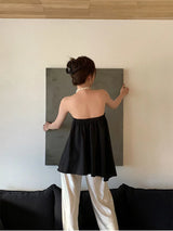 Elegante Satinhose mit weitem Bein