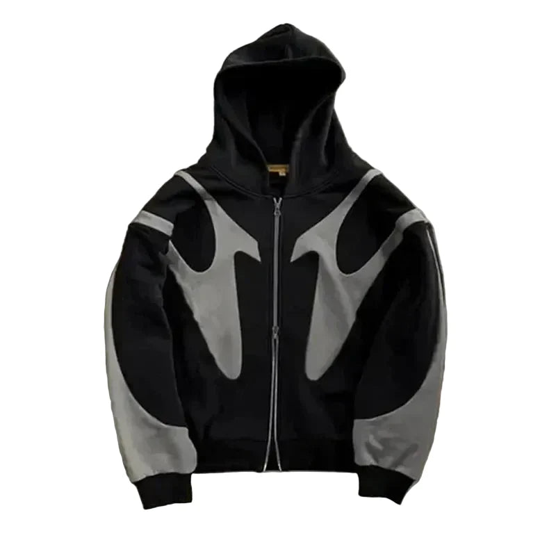 Sudadera con capucha estampada con patrón retro de diablo Y2K