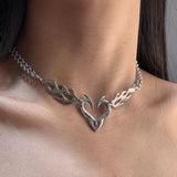 Cyperpunk Flamed Heart Necklace