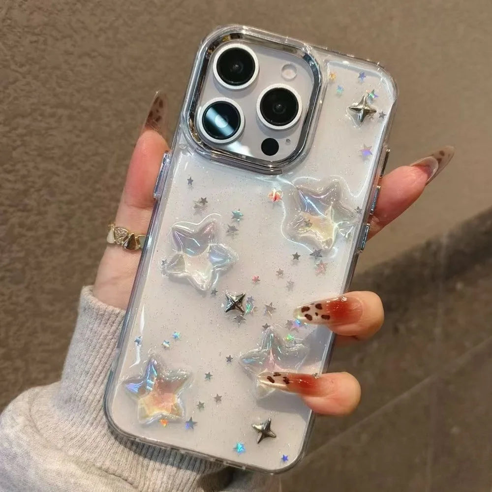 3D Star Bling Glitter Shockproof iPhone Case