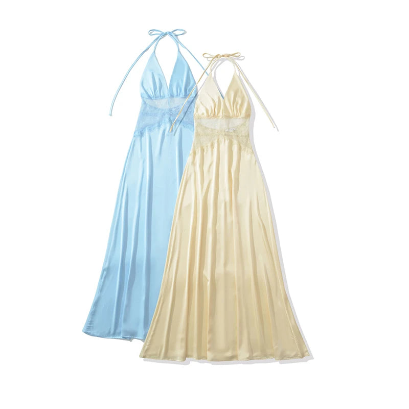 Backless Halter Evening Party Long Dresses