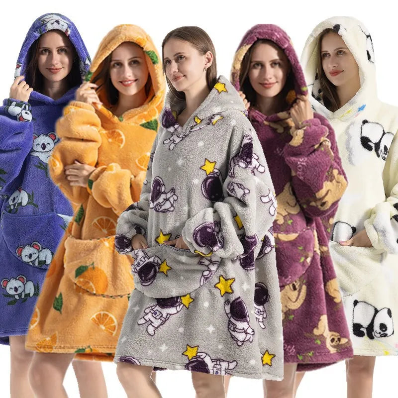 Family Oversize Sherpa Blanket Hoodie