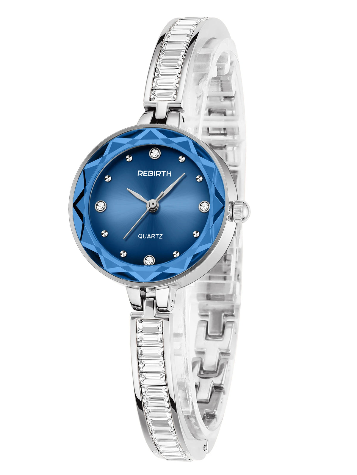 Luxury Blue Glass Dial Quartz Watch,