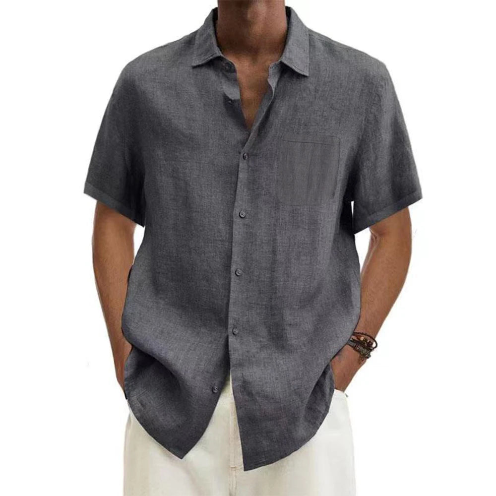 Cotton Linen  Short-Sleeved Shirts