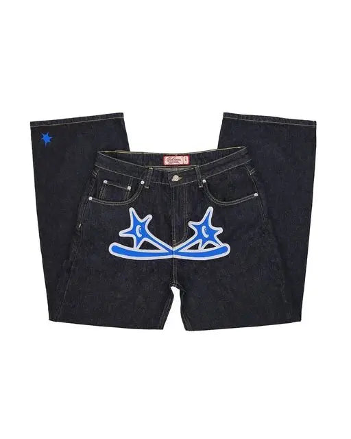 Retro Baggy Black High Waist Jeans