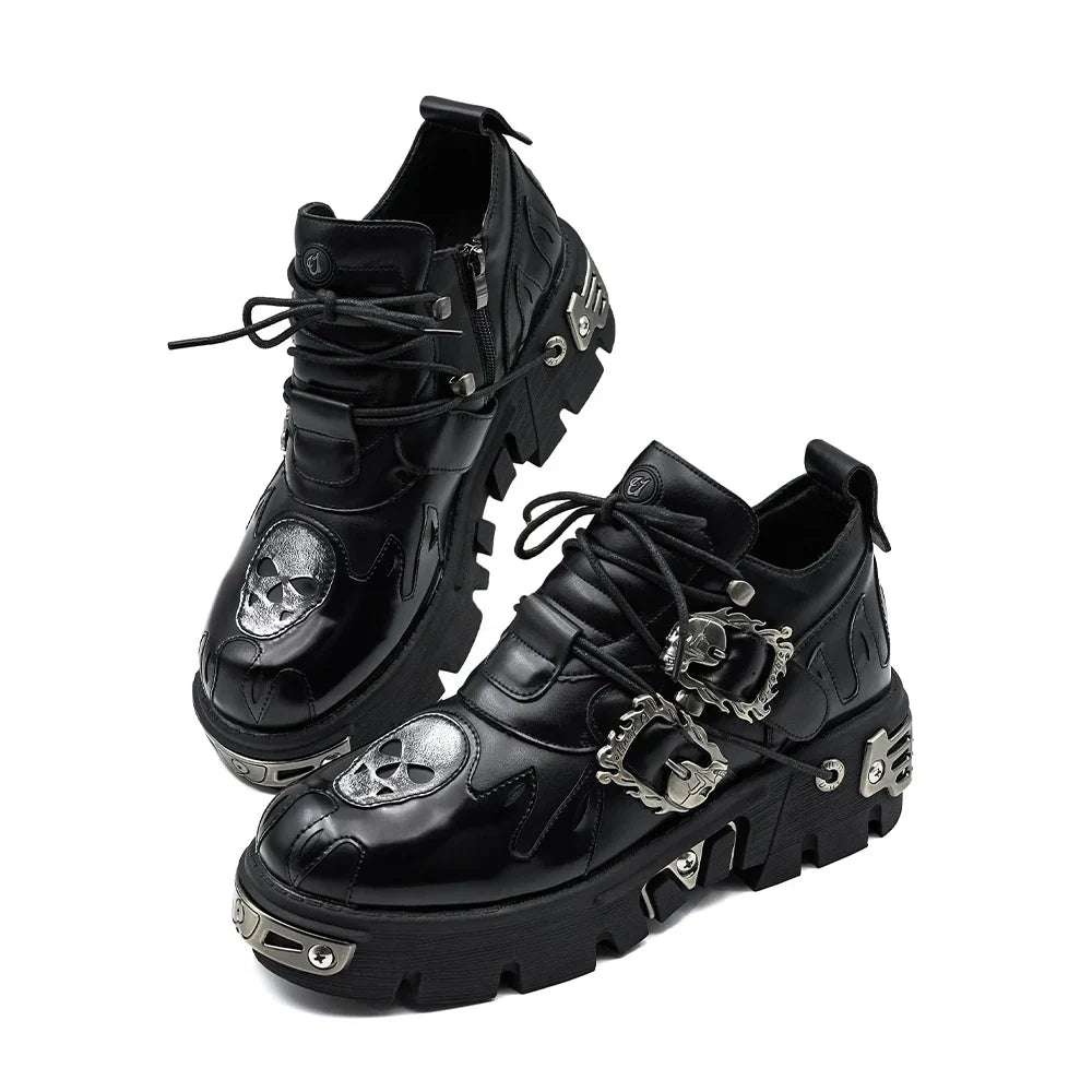 Gothic Rock Leather Platform Shoes