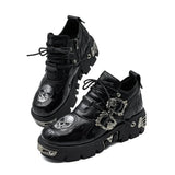 Gothic Rock Leather Platform Shoes
