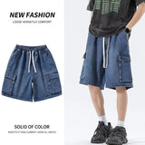 Multi-pocket denim short