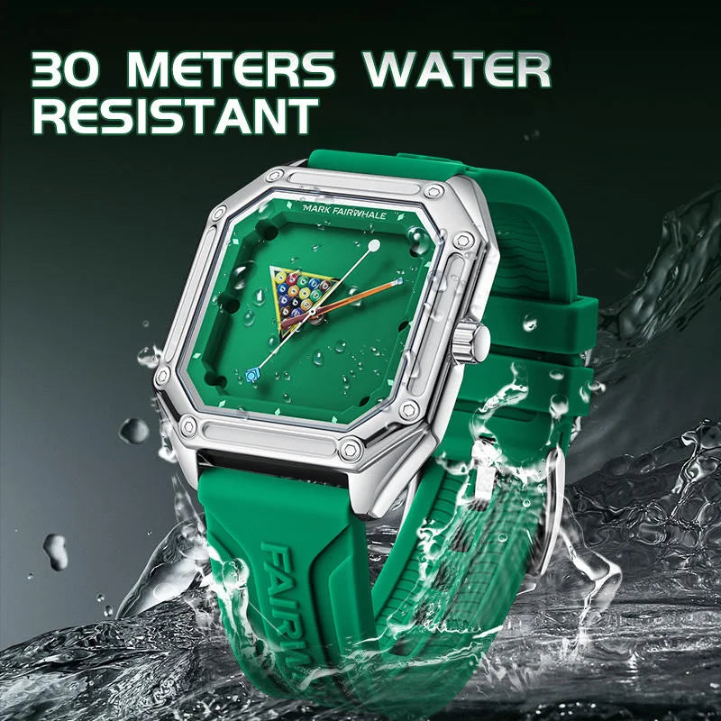 Billiards Sport Silicone Strap Quartz Watch
