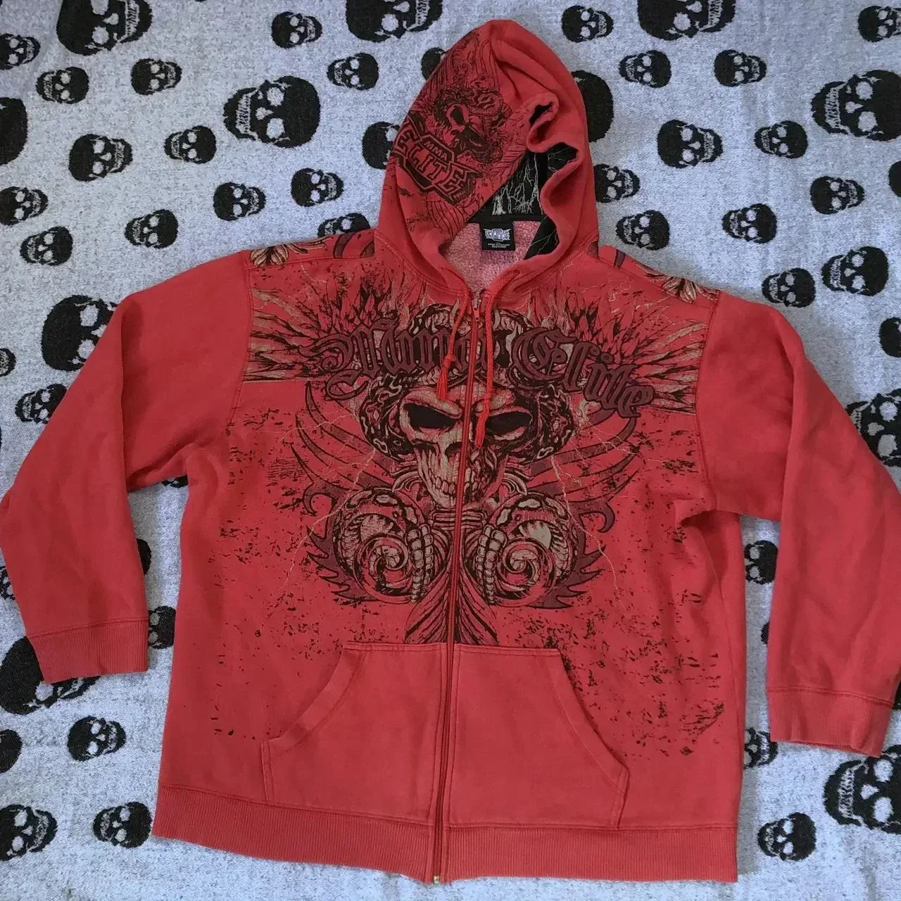 Y2K Elite Kapuzenjacke mit Reißverschluss, Rot