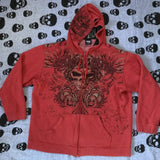 Y2K Elite Kapuzenjacke mit Reißverschluss, Rot