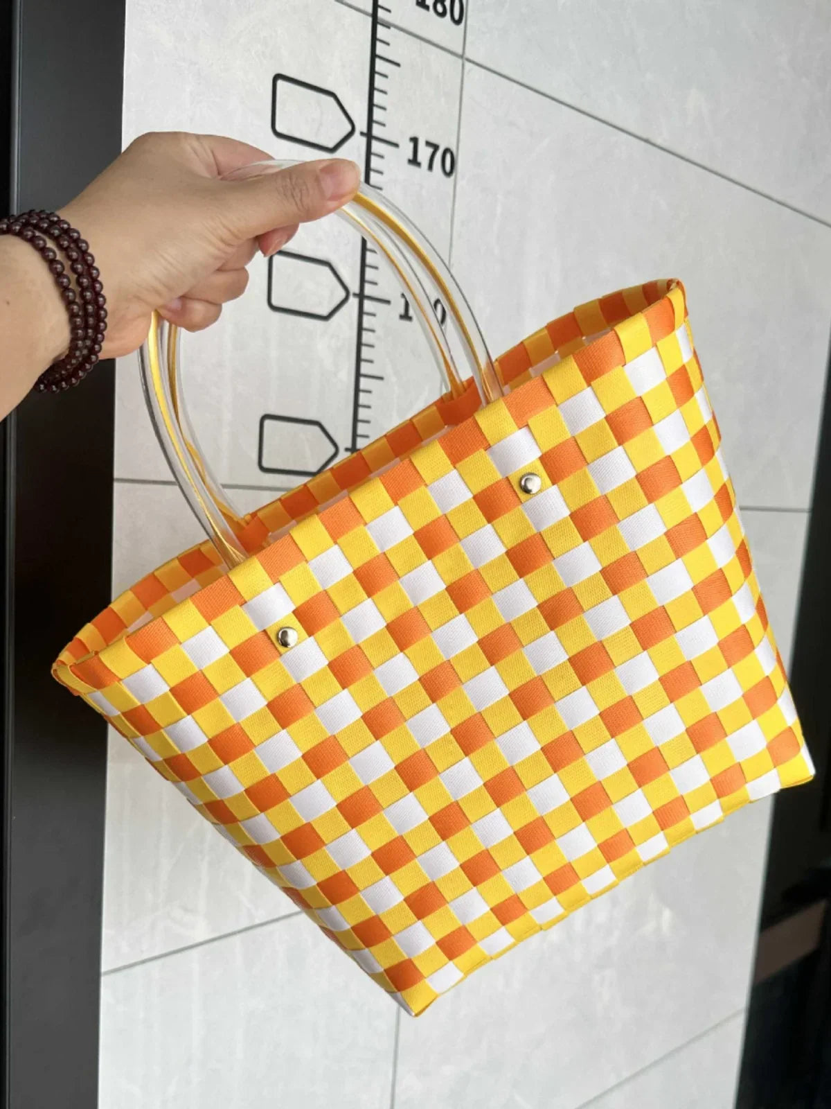 Plastic Handwoven Beach Handbag
