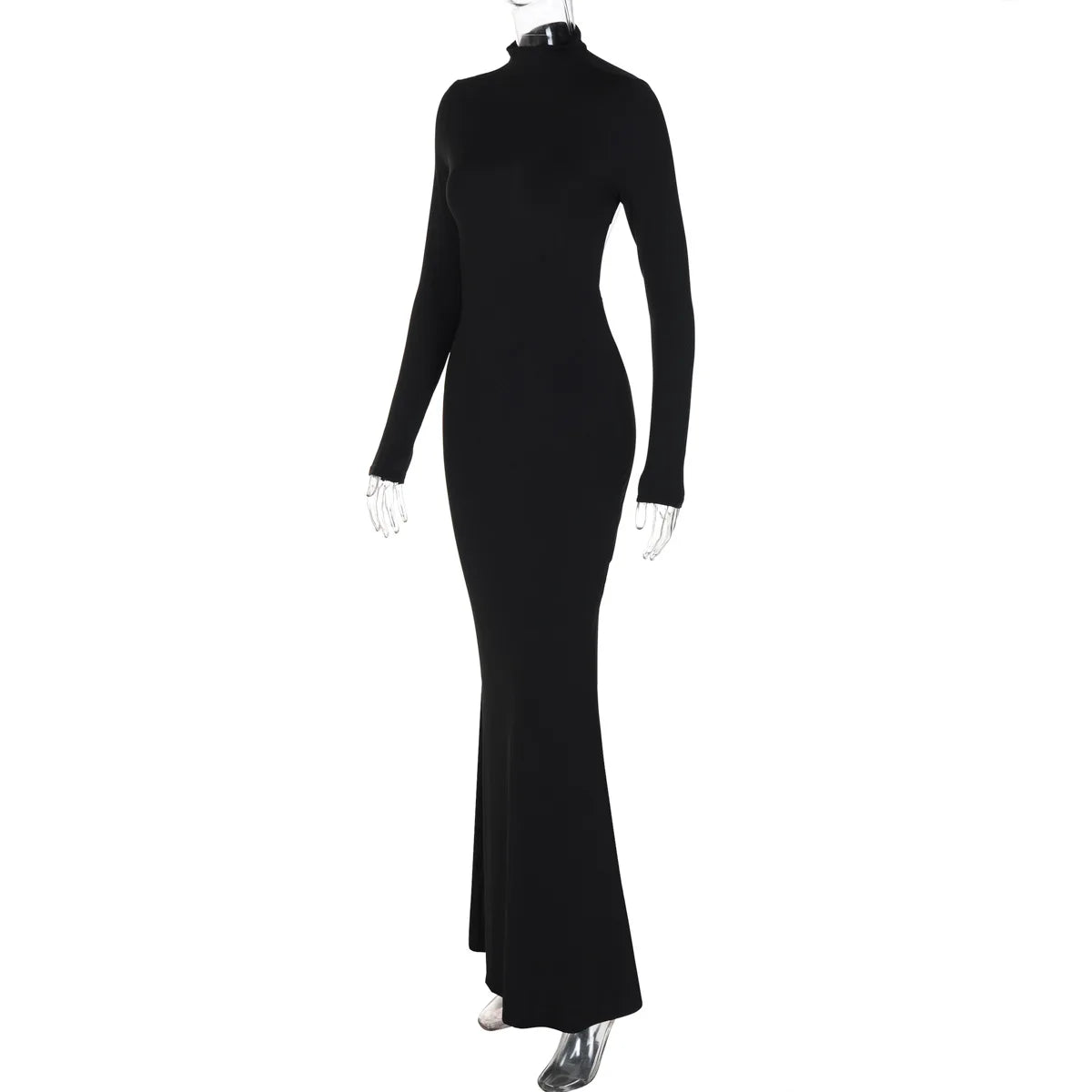Sexy Backless Long Sleeve Maxi Dress