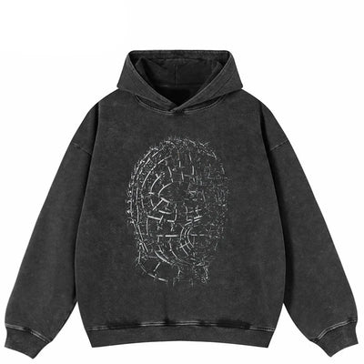 Sudadera con Capucha Caged Mind Lavado Negro