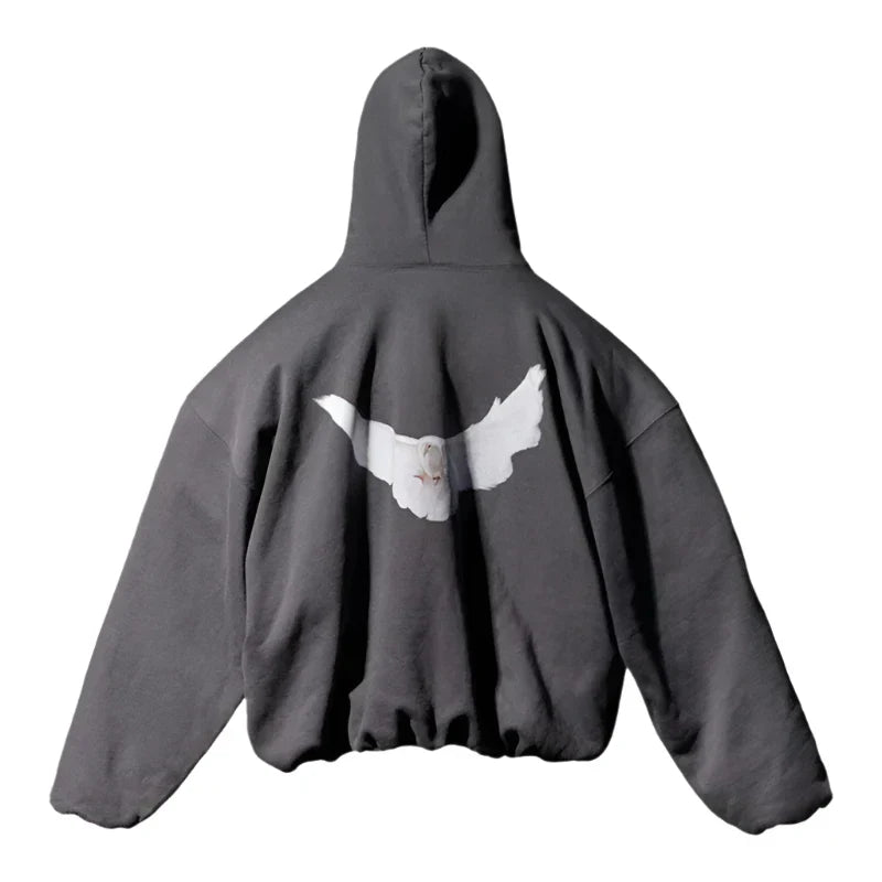 Sudadera con capucha extragrande de alta calidad con estampado de paloma