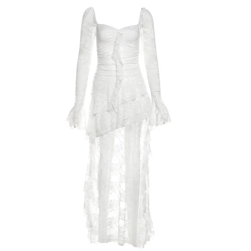 Gothic Lace Flare Sleeve A-line Dress