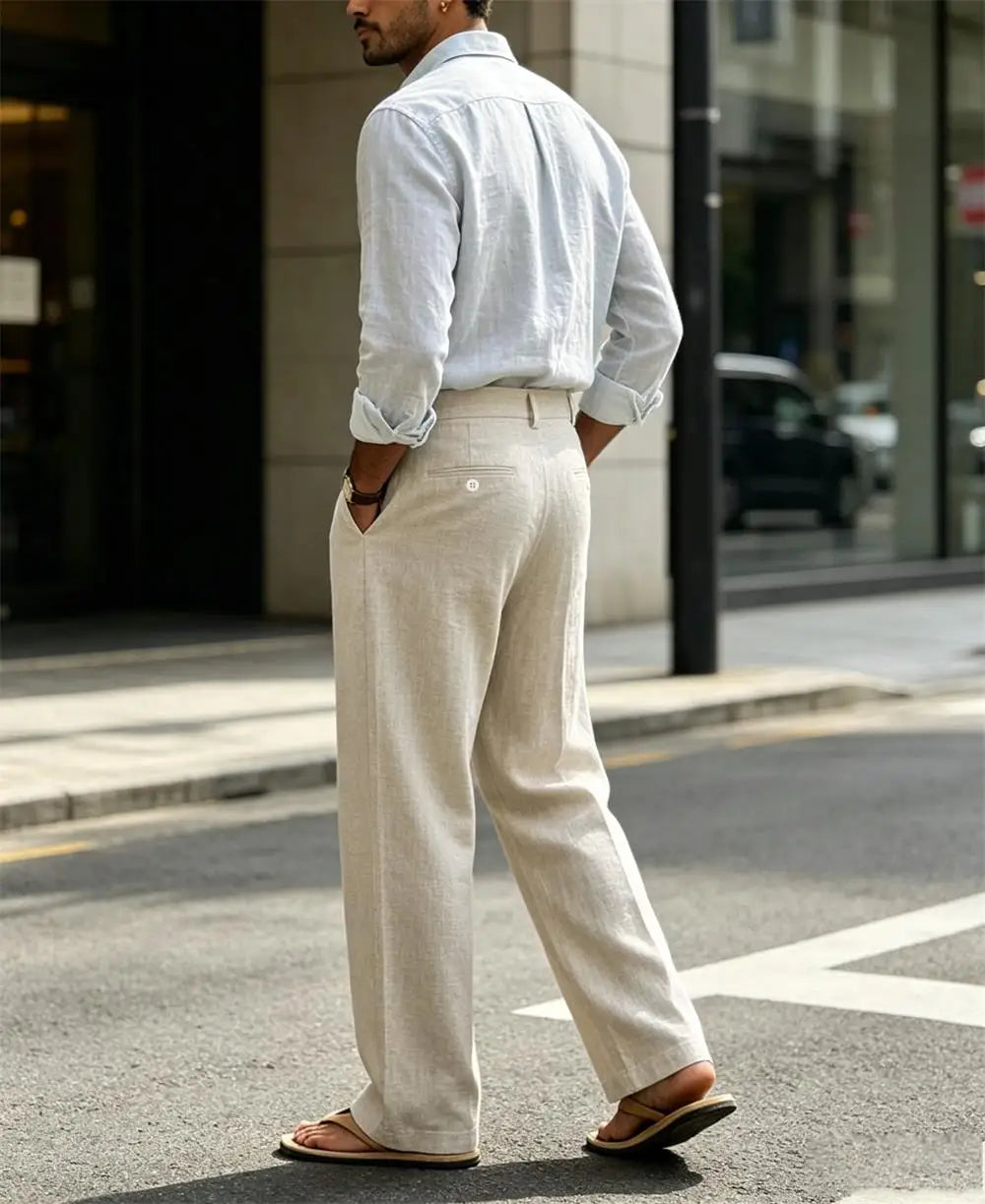 Linen Casual Dress Pants Old Money