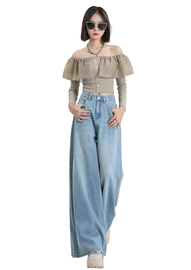 Light Blue Wide Leg Jeans