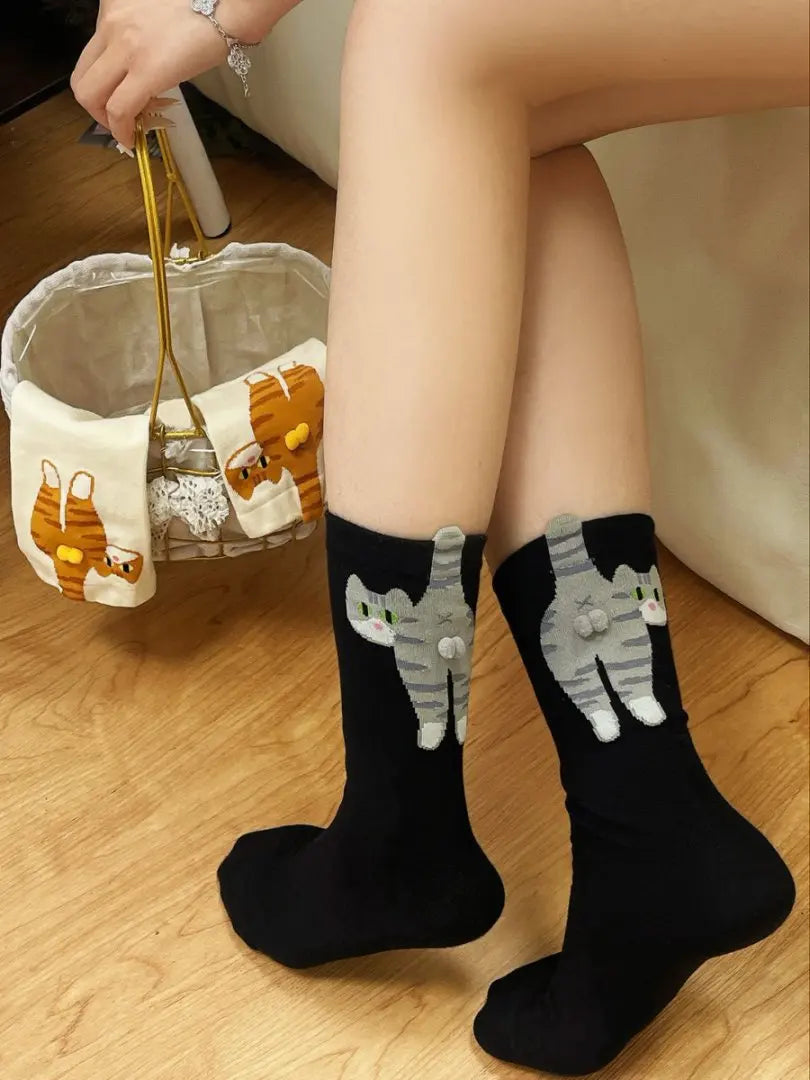 3D Cat Egg Soft Comfortable Socks