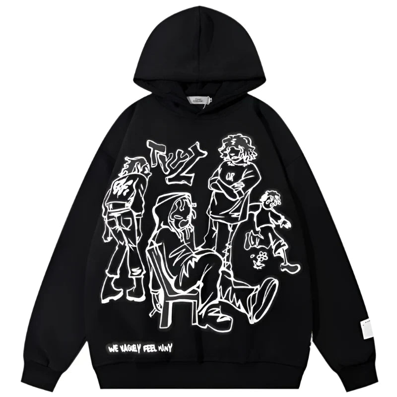 Youth Life Cartoon Print Hoodie