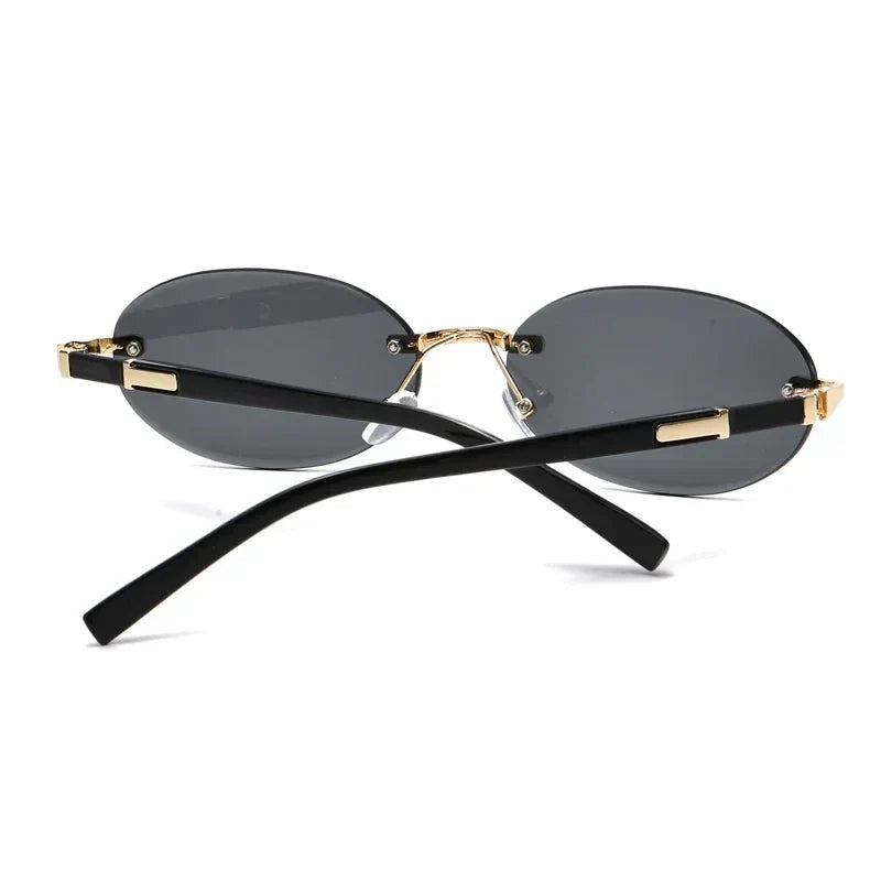 Luxury Oval Frame Metal Sunglasses