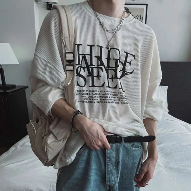 Korean Style Letter Print T-Shirt