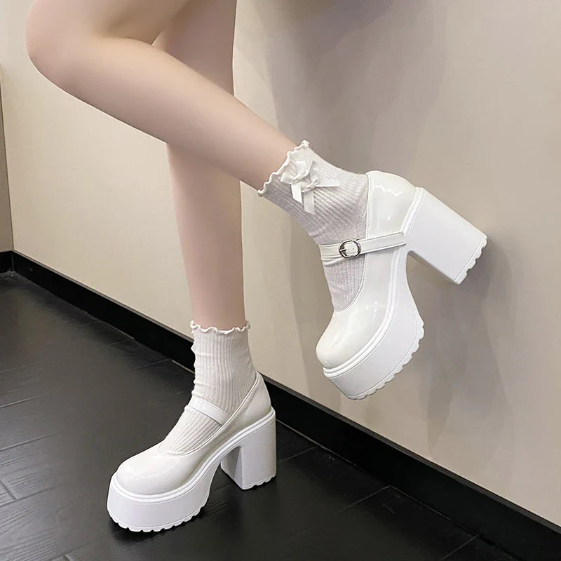 Coquette Core Chunky Platform Heels