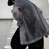 Vintage Oversized Mesh Casual Shirt