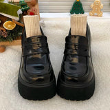Retro High Heels Solid Color Black Shoes