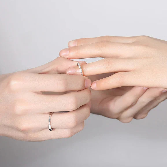 Vintage Shiny Sterling Couple Ring