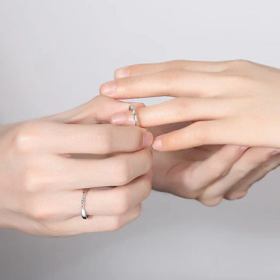 Vintage glänzender Sterling-Partnerring