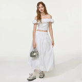 Soft Girl White Two-piece Set