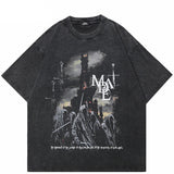 Gruseliger Geist Washed Black T-Shirt