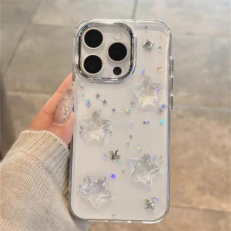 3D Star Bling Glitter Shockproof iPhone Case