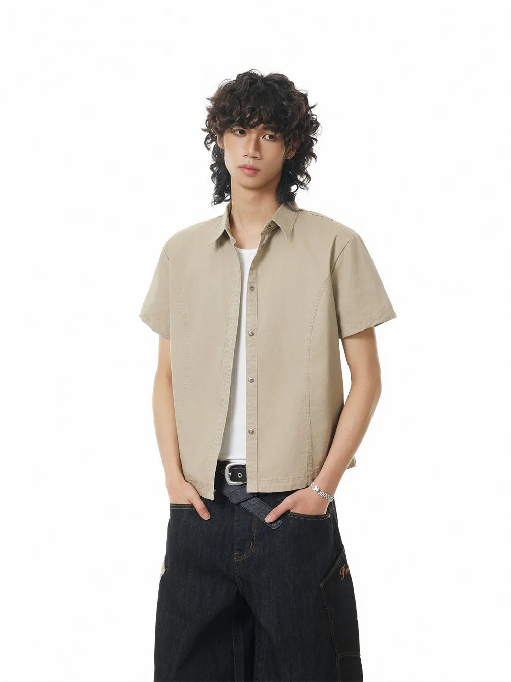 Casual Retro Washed Distressed Shirt